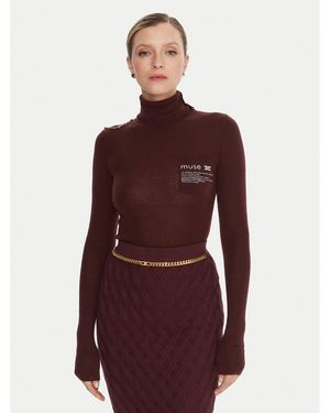 Elisabetta Franchi Rollkragenpullover Mk-43B-57E2-V320 Regular Fit - Rot