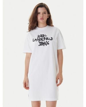KARL LAGERFELD Kleid Für Den Alltag B1W13043 Regular Fit - Weiß
