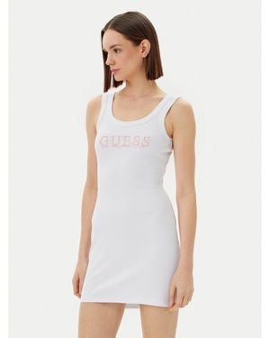 Guess Kleid Für Den Alltag V5Gk06 K8Rt2 Slim Fit - Weiß