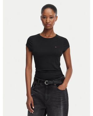 Tommy Hilfiger T-Shirt Draped Dw0Dw22802 Slim Fit - Schwarz