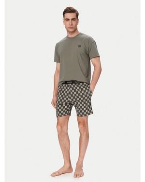 HUGO Pyjama Aaron 50556777 Regular Fit - Grün