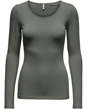 ONLY Bluse Live Love 15204712 Stretch Fit - Grau