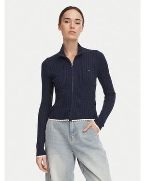 Tommy Hilfiger Strickjacke Dw0Dw23355 Slim Fit - Blau