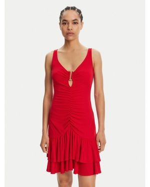 Just Cavalli Kleid Für Den Alltag 78Pao907 Slim Fit - Rot