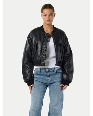 Noisy May Jacke Aus Kunstleder Eileen 27032426 Relaxed Fit - Blau