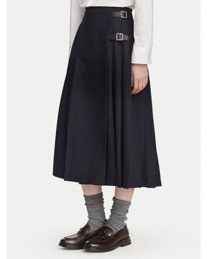 Barbour Faltenrock Delilah Lsk0174Ny99 Relaxed Fit - Blau