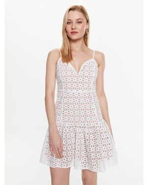 MICHAEL Michael Kors Kleid Für Den Alltag Ms381N18Bk Weiß Regular Fit