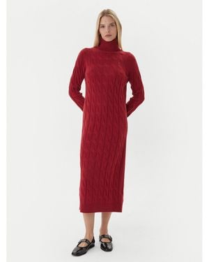 Tommy Hilfiger Strickkleid Ww0Ww46429 Slim Fit - Rot