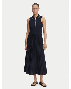 Tommy Hilfiger Kleid Für Den Alltag 1985 Pleated Ww0Ww49621 Regular Fit - Blau
