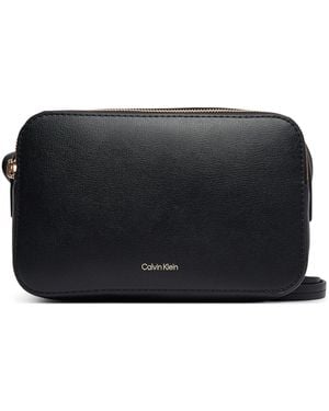 Calvin Klein Handtasche Foil Logo Elongated Camera Bag Lv04F3276G - Schwarz