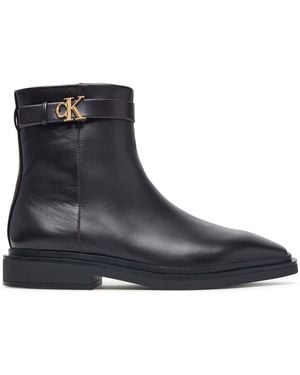 Calvin Klein Stiefeletten Square Ankle Boot Lth Mg Hdw Hw0Hw03186 - Blau
