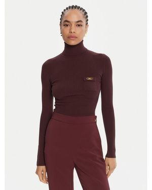 Elisabetta Franchi Rollkragenpullover Mk-11B-56E2-V290 Slim Fit - Rot