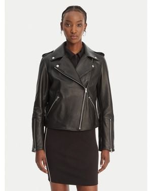 HUGO Lederjacke Lujana 50551255 Regular Fit - Schwarz