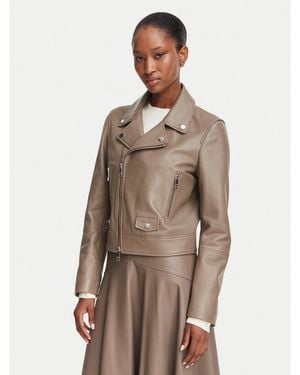 BOSS Lederjacke Sayuri 50548471 Regular Fit - Braun