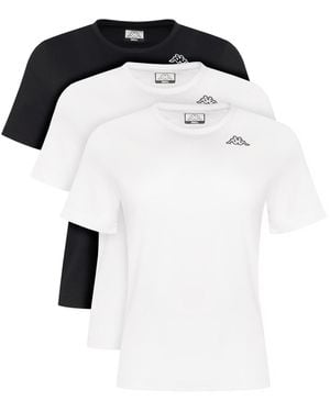 Kappa 3Er-Set T-Shirts Logo Sylvie 38277Lw Regular Fit - Weiß