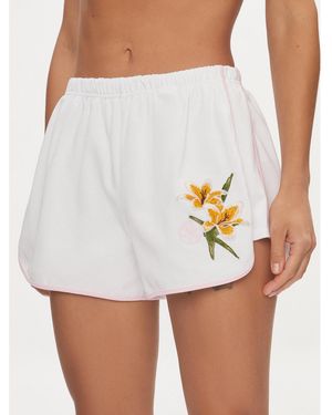 Guess Stoffshorts Zoey V4Gd05 Kc5R0 Weiß Loose Fit