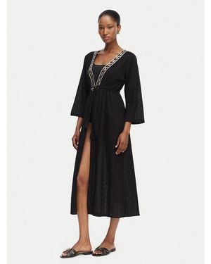 Selmark Kimono Bo297 Relaxed Fit - Schwarz