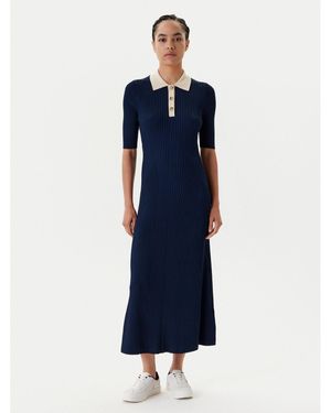 Tommy Hilfiger Strickkleid Ww0Ww47216 Slim Fit - Blau