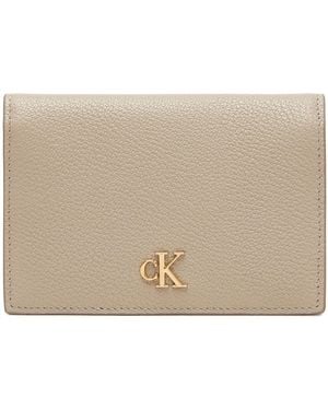 Calvin Klein Kreditkartenetui Min Monogram 6Cc Flap Cardcase Lv04F1063G - Natur