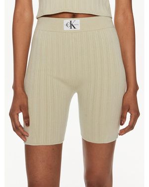 Calvin Klein Bikershorts Label J20J223138 Grün Slim Fit - Natur