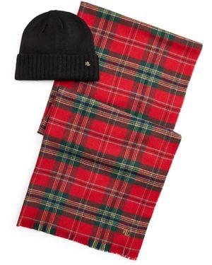 Ralph Lauren Set Schal Und Mütze 454P23529004 - Rot