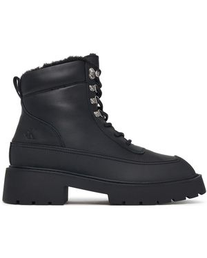 Calvin Klein Schnürschuhe Chunky Hiking Lup Boot Lth Wl Em Hw0Hw03204 - Schwarz