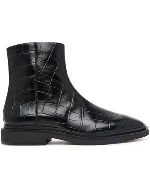 Calvin Klein Stiefeletten Square Ankle Boot Zip Croc Lth Hw0Hw03185 - Schwarz
