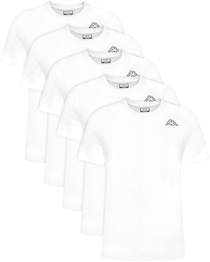 Kappa 5Er-Set T-Shirts Logo Myrto 322563W Regular Fit - Weiß