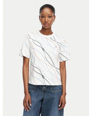 Tommy Hilfiger T-Shirt Interlock Ww0Ww49646 Boxy Fit - Weiß