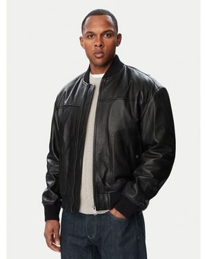 BOSS Lederjacke 50566568 Regular Fit - Schwarz