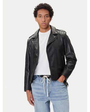 HUGO Lederjacke Lowis-6 50542108 Regular Fit - Blau