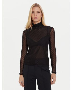 Morgan Bluse 252-Tmesh Slim Fit - Schwarz