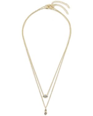 Luv Aj Set Halsketten Stellar Bezel Charm Necklace Set Hol22-N-Sbcn-G - Mettallic