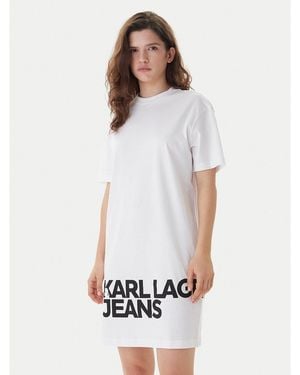 KARL LAGERFELD Kleid Für Den Alltag B1W13054 Regular Fit - Weiß