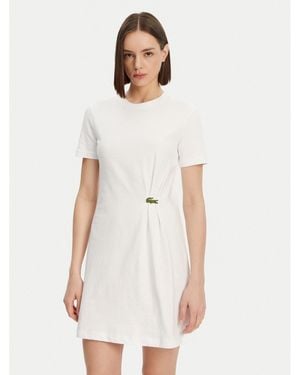 Lacoste Kleid Für Den Alltag Ef0583 Regular Fit - Weiß