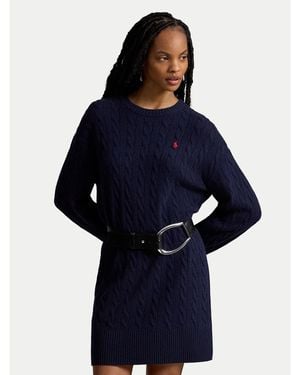 Polo Ralph Lauren Strickkleid 211B17446001 Regular Fit - Blau