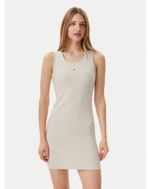 Tommy Hilfiger Kleid Für Den Alltag Essential Dw0Dw20674 Slim Fit - Weiß
