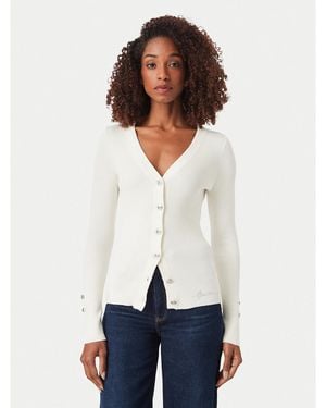 Guess Strickjacke W6Yr11 Z0950 Slim Fit - Weiß