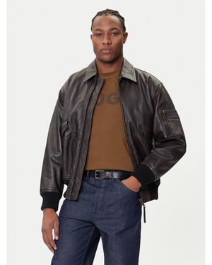 HUGO Lederjacke Laviat 50541865 Regular Fit - Schwarz