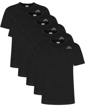 Kappa 5Er-Set T-Shirts Logo Myrto 322563W Regular Fit - Schwarz