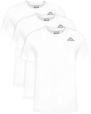 Kappa 3Er-Set T-Shirts Logo Sylvo 322562W Regular Fit - Weiß