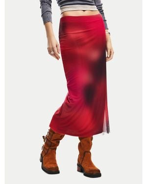 Desigual Bleistiftrock Asmee 26Swfk02 Slim Fit - Rot