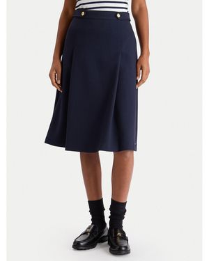 Tommy Hilfiger Trapezförmiger Rock Ww0Ww48263 Regular Fit - Blau