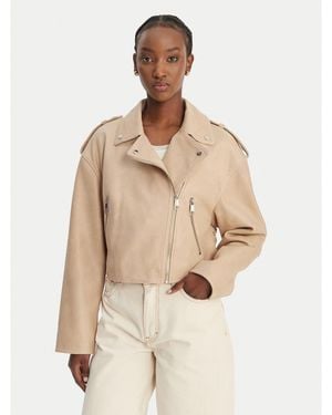 BOSS Lederjacke C_Salace 50554143 Regular Fit - Natur