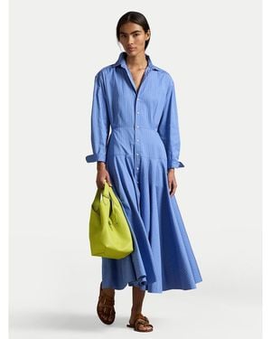 Polo Ralph Lauren Hemdkleid 211A96356001 Regular Fit - Blau