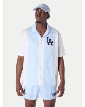KTZ Hemd La Dodgers Stripe Revere 60596335 Regular Fit - Weiß