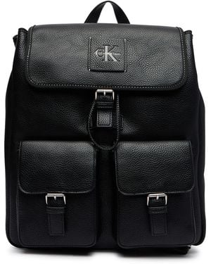 Calvin Klein Rucksack Bold Pebble Flap Backpack Lv04D3565G - Schwarz