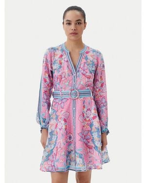 Hale Bob Sommerkleid With Linen 4Zca612A Regular Fit - Lila