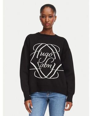 HUGO Pullover Siennale 50562692 Oversize - Schwarz