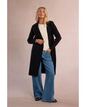Molly Bracken Manteau droit en maille - Bleu